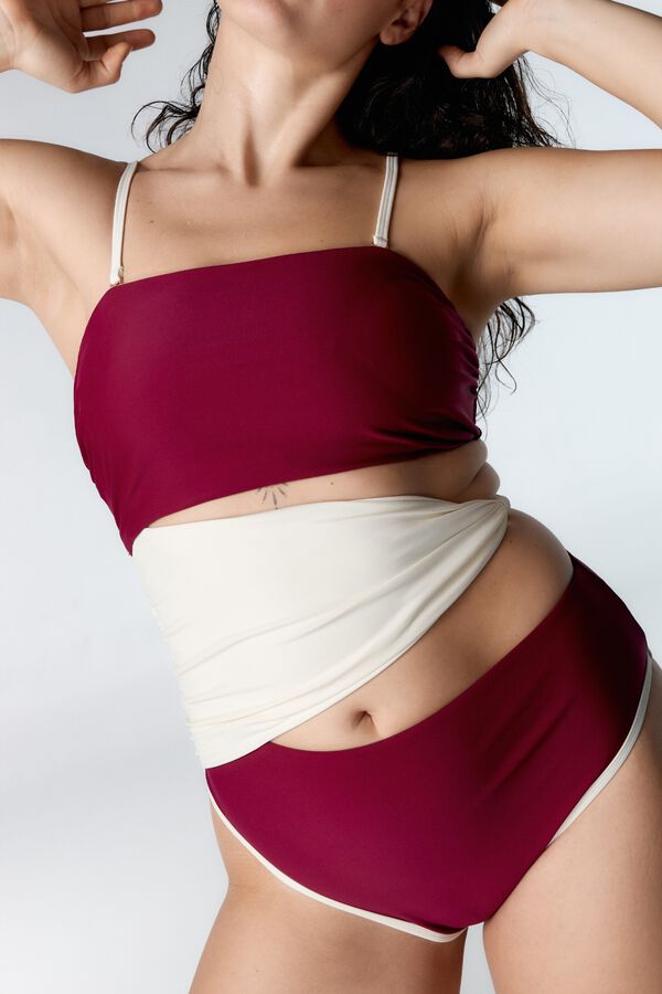 Black Limba Fato de banho bandeau Tahit&iacute; estampado