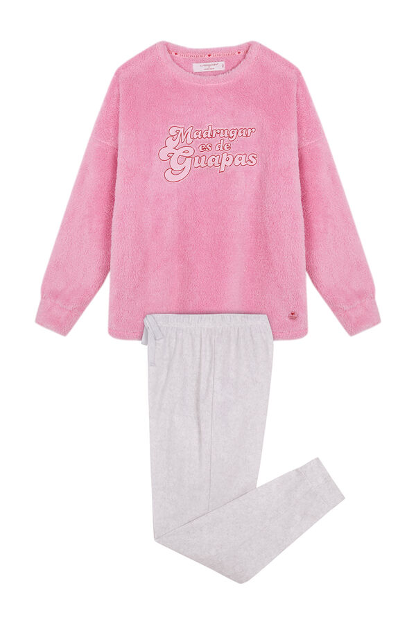 Women'secret Pijama fluffy y polar La Vecina Rubia rosa