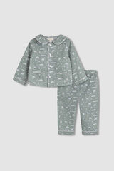 Gocco Pijama estampado gola peter pan  azul