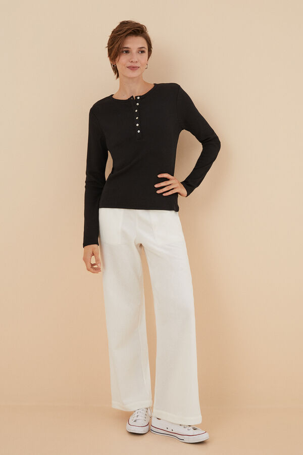 Women'secret Camiseta manga larga algod&oacute;n gris oscuro gris