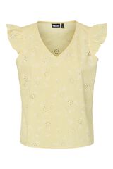 Pieces top pico volante amarillo
