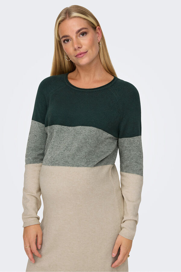 Only Maternity Vestido corto de punto maternity verde