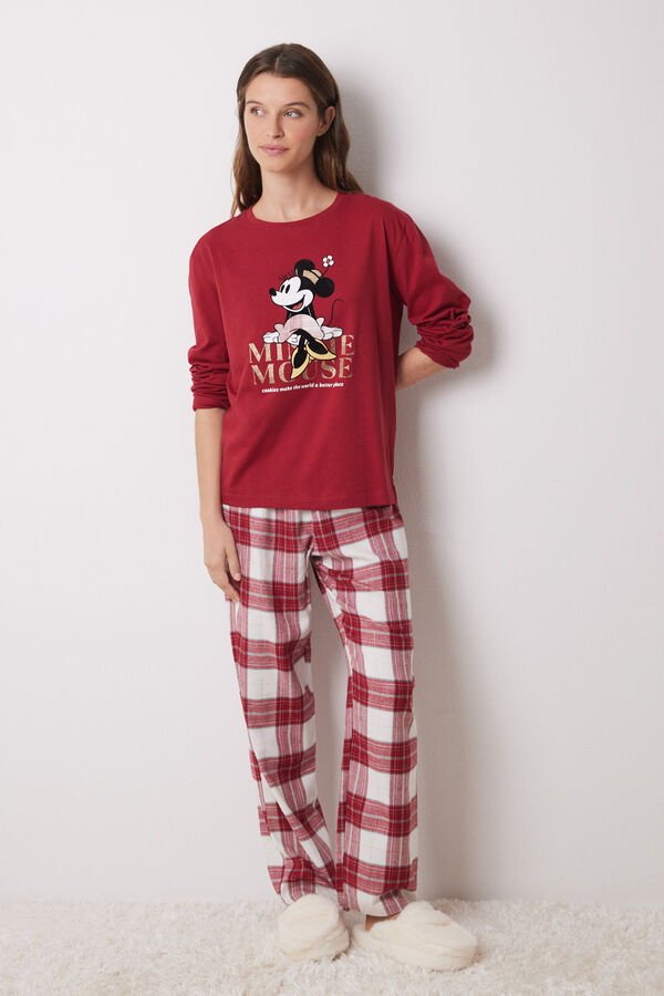 Women'secret Pijama largo 100% algod&oacute;n Minnie rojo