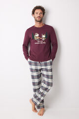 Women'secret Pijama longo masculino 100% algod&atilde;o "Snoopy" vermelho