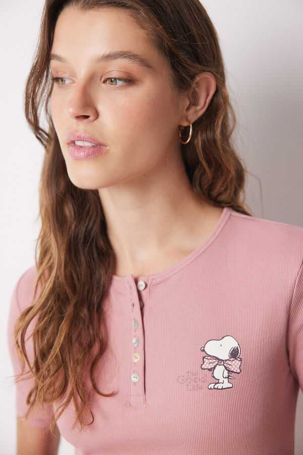 Women'secret Pijama algod&oacute;n Snoopy rosa rosa
