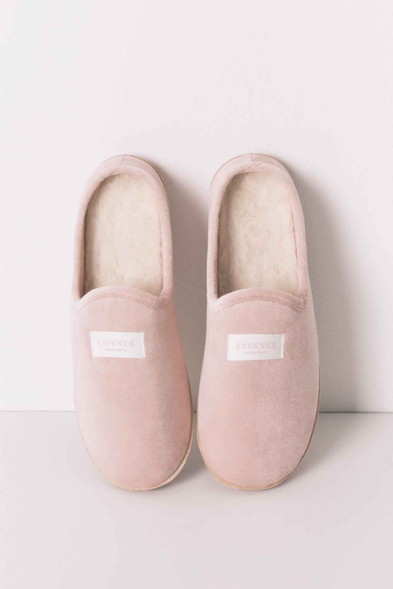 Women'secret Chinelos de quarto de velour rosa