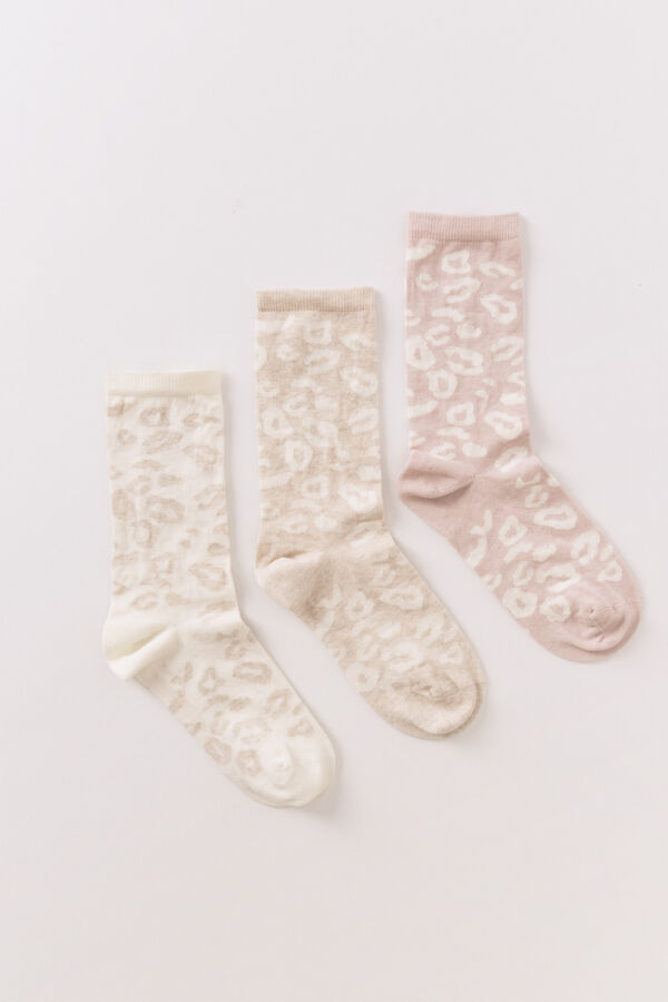 Women'secret Pacote com 3 meias longas de oncinha  estampado