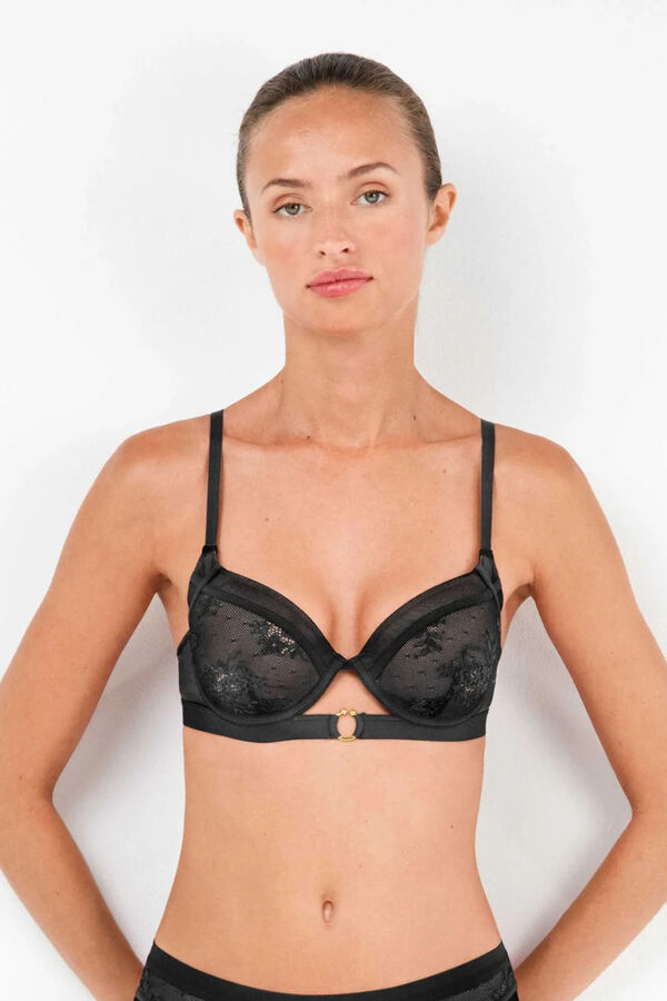 Gisela Soutien de capacidade em tecido de renda preto