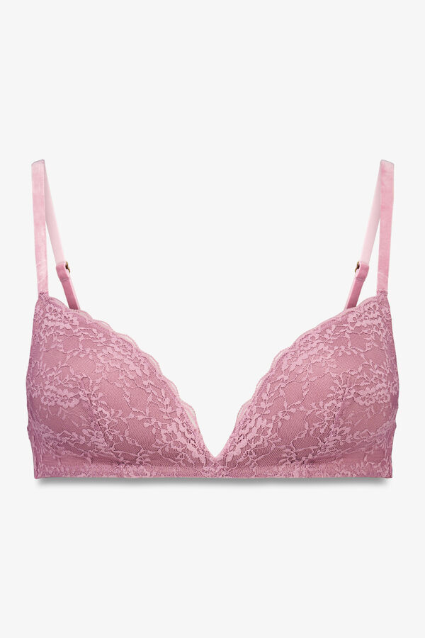 Women'secret LOVELY soutien triangular de renda rosa rosa