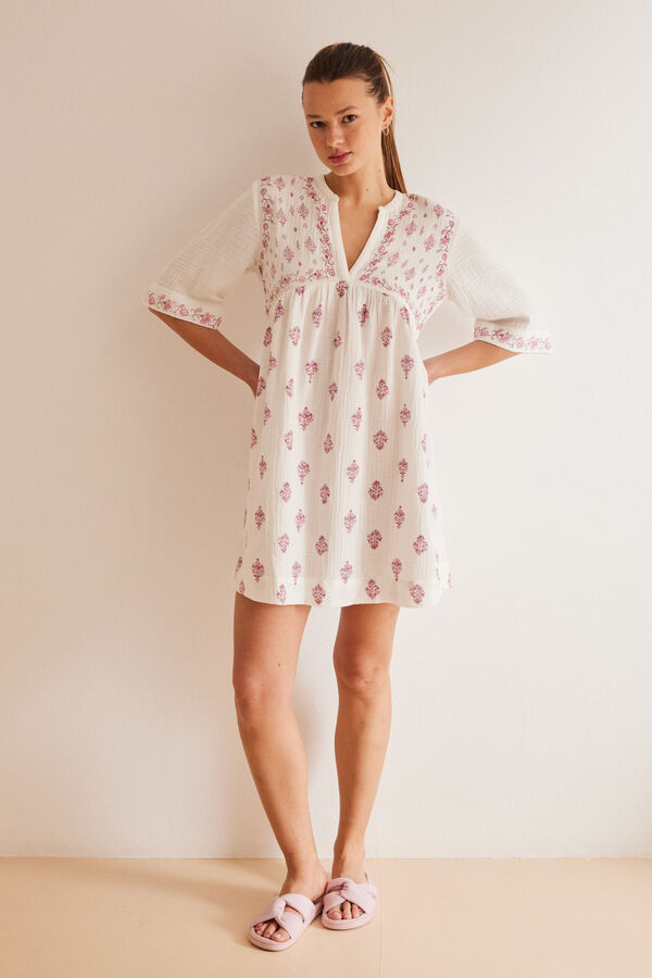 Women'secret Vestido camisola estampado boho estampado