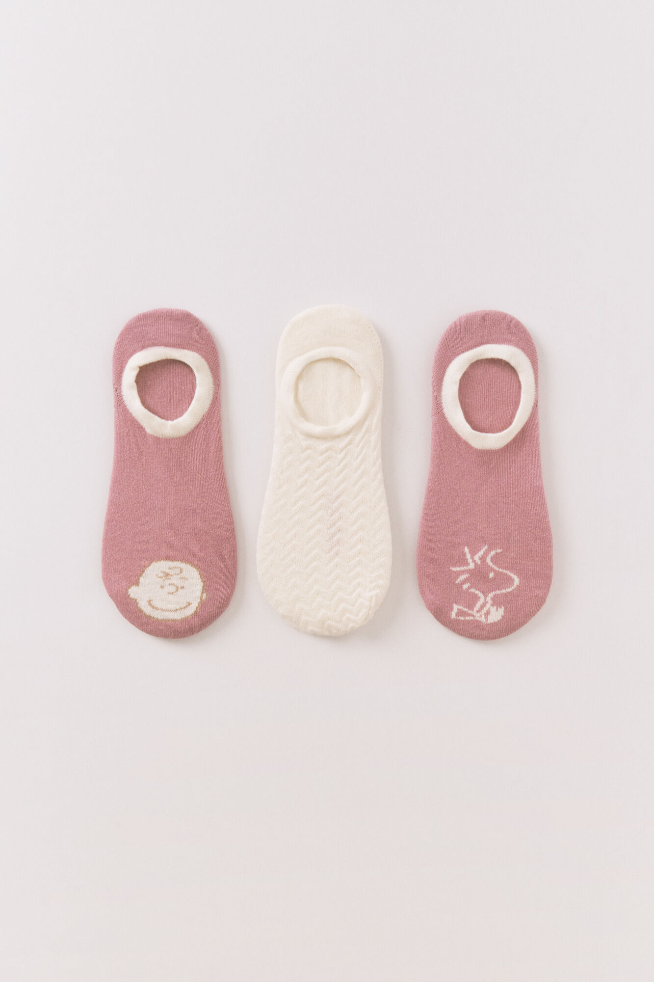 Women'secret Pacote com 3 meias Snoopy rosa
