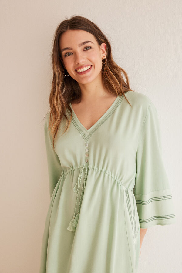 Women'secret Vestido t&uacute;nica larga verde verde