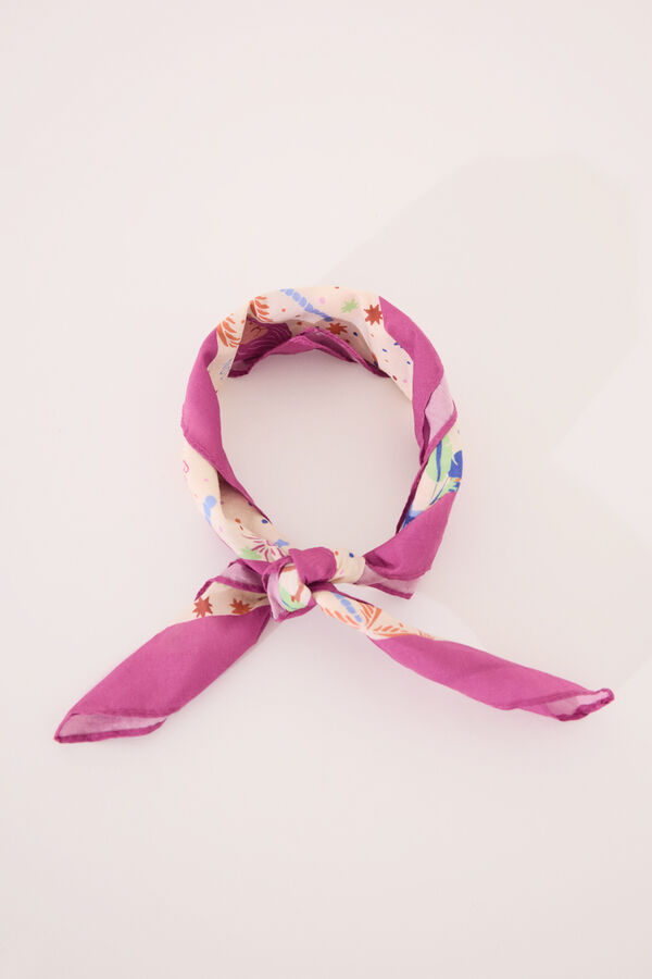 Women'secret Pa&ntilde;uelo print dibujos lila estampado