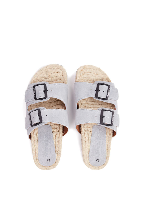 Abbacino Sandália rasa de mulher de esparto azul