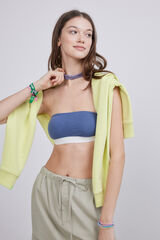 HI&BYE Top bandeau algodão azul azul