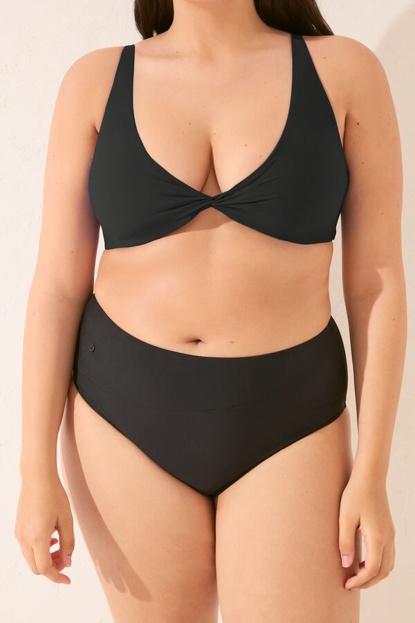 Women'secret Braga bikini alta moldeadora negro negro