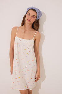 Women'secret Camisa de dormir midi 100% algod&atilde;o com estampado &ldquo;J&acute;ADORE&rdquo;