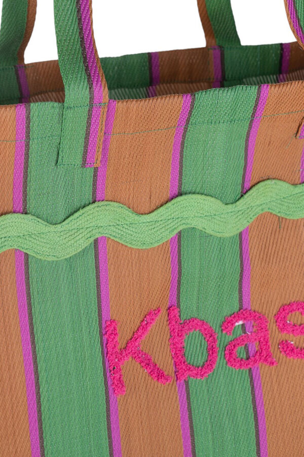 Kbas Bolso pl&aacute;stico reciclado rayas multicolor estampado