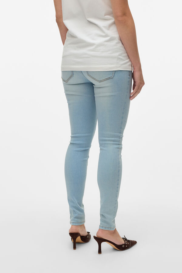 Mamalicious Calça jeans longa maternity azul