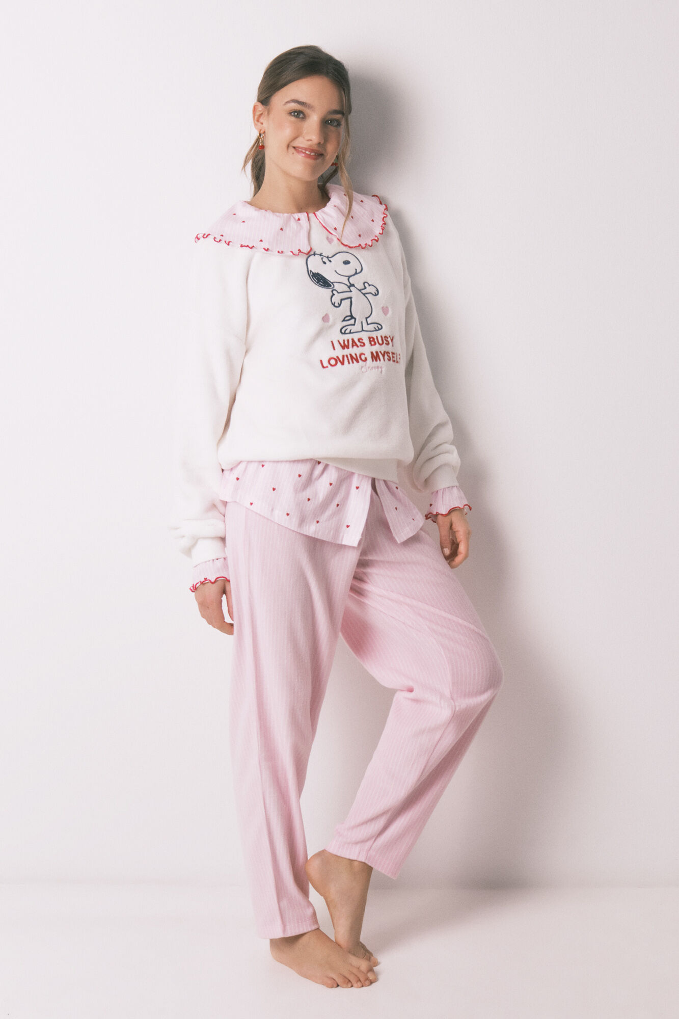 Women'secret Pijama largo polar Snoopy