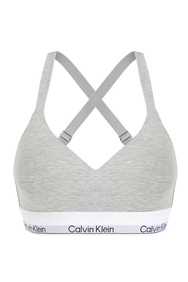 Calvin Klein bralette com logo CK cinzento