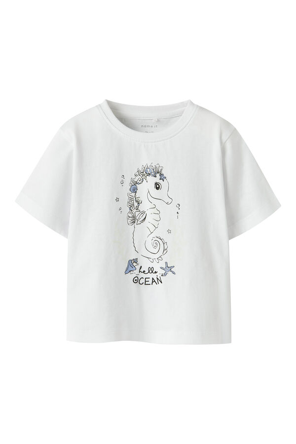 Name it T-shirt m&aacute;gica para menina de manga curta branco