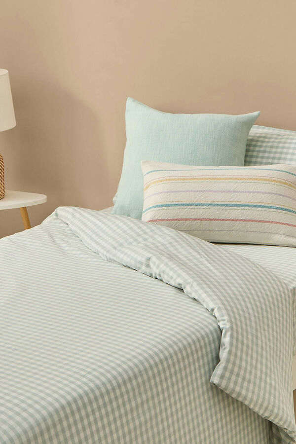 Textura Capa de edredom xadrez azul