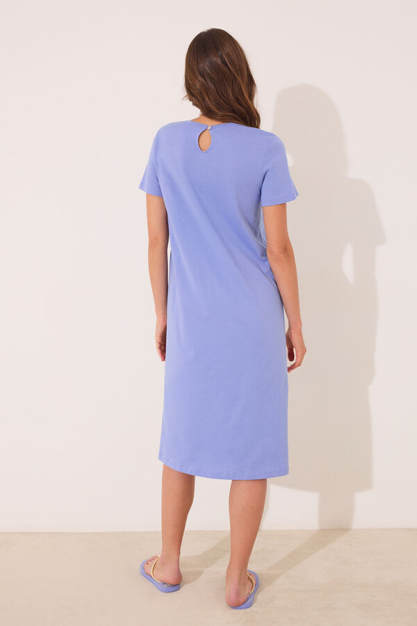 Women'secret Camisa de dormir midi de algod&atilde;o Lilo & Stitch azul