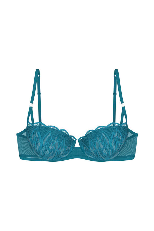 Triumph Soutien balconette de bolinhas de renda azul