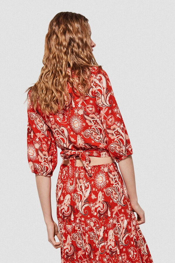 Gisela Falda larga estampada blanco