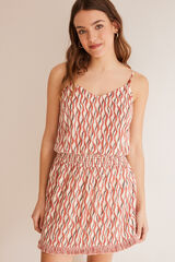 Women'secret Vestido curto estampado &eacute;tnico rosa