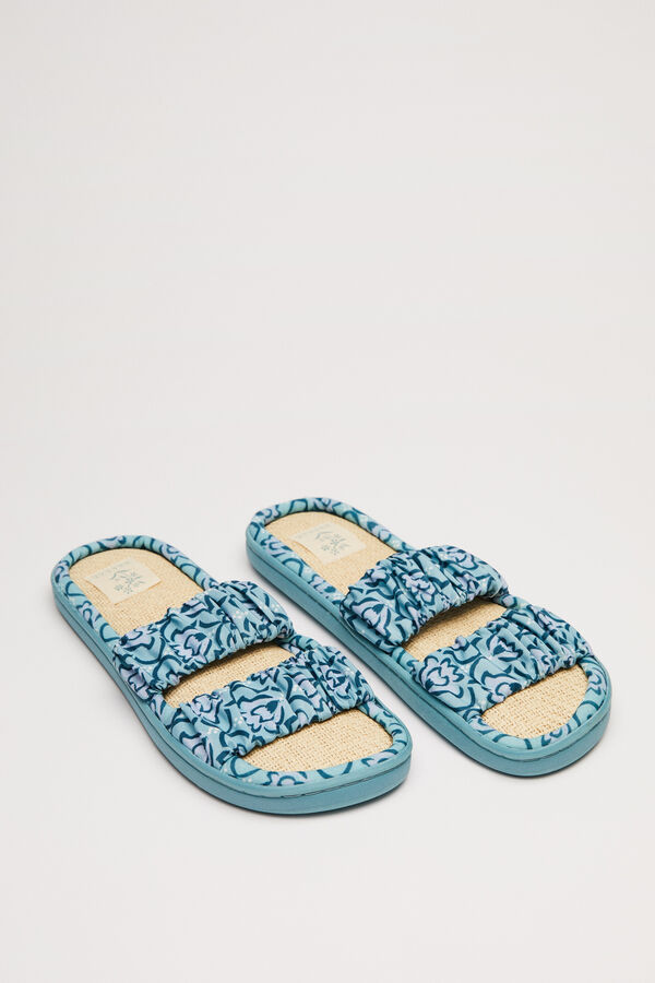 Women'secret Chinelos tiras franzidos verde