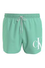Calvin Klein Ba&ntilde;ador corto con cord&oacute;n - CK Monogram turquesa