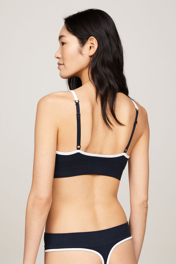 Tommy Hilfiger Soutien estilo triangular sem aros  azul