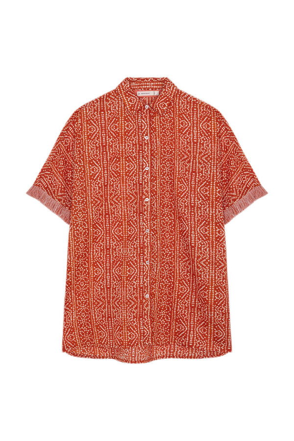 Women'secret Camisola praia impressa geom&eacute;trica castanho