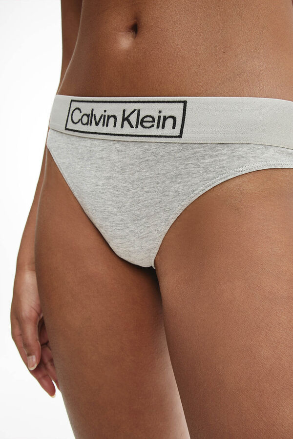 Calvin Klein Tanga tiro medio cinzento