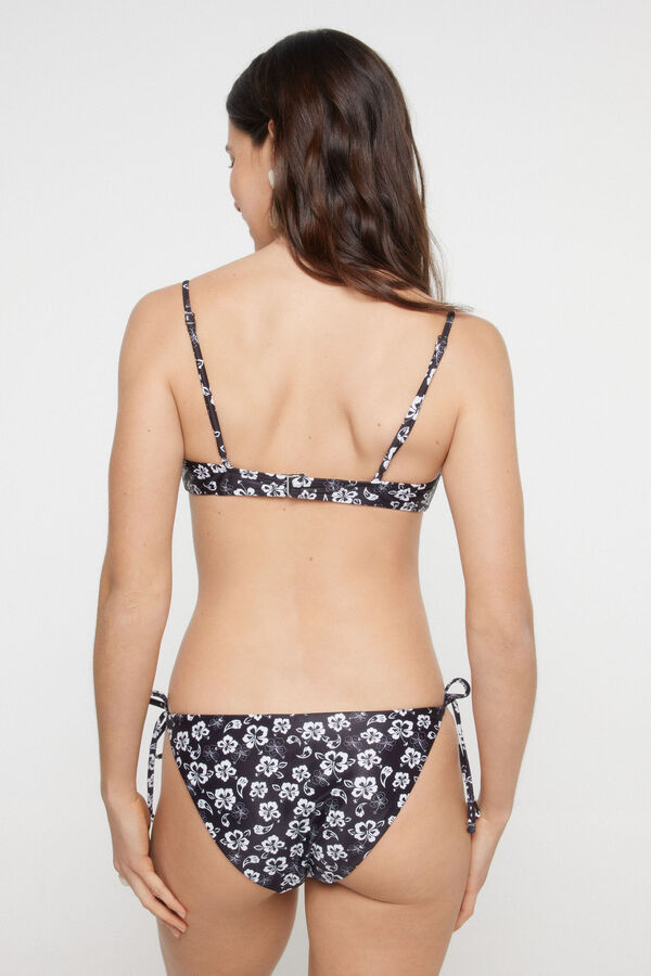 Pieces Top de bikini push up estampado floral gris