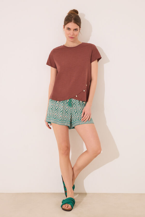 Women'secret Cal&ccedil;a de viscose com estampado geom&eacute;trica  verde