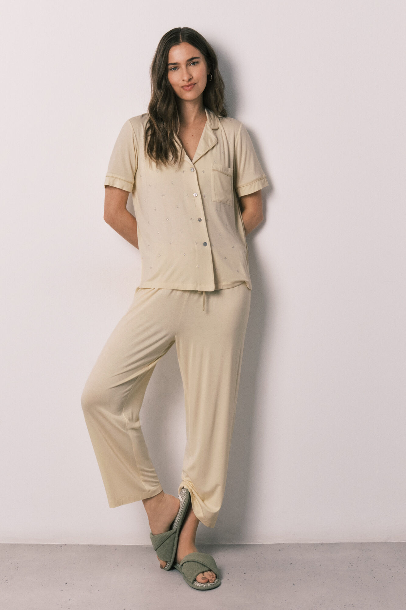 Women'secret Pijama comprido camiseiro amarelo