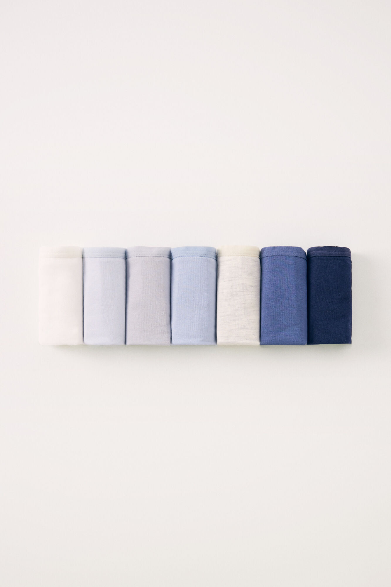 Women'secret Pack de 7 cuecas cl&aacute;ssicas de algod&atilde;o em tons azuis