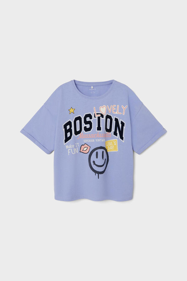 Name it T-shirt menina HAPPY rosa