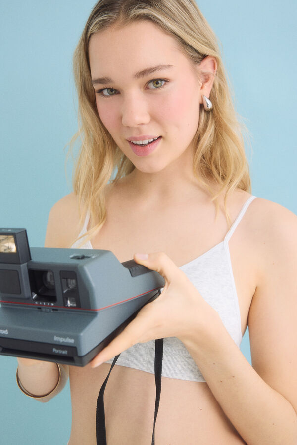 HI&BYE Suti&atilde; top enchimento cinza com copas remov&iacute;veis cinzento