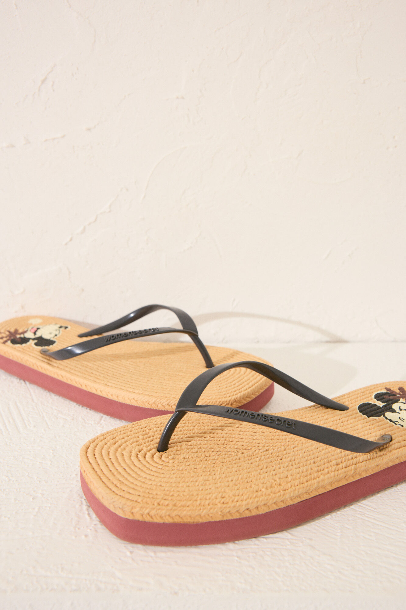 Women'secret Chinelo plataforma efeito r&aacute;fia 