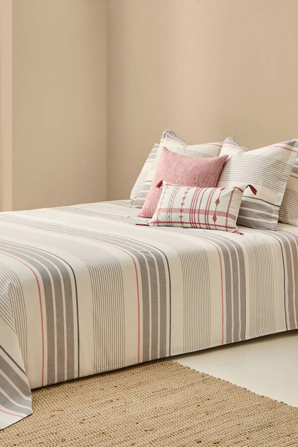 Textura Capa n&oacute;rdica algod&atilde;o riscas cinzento