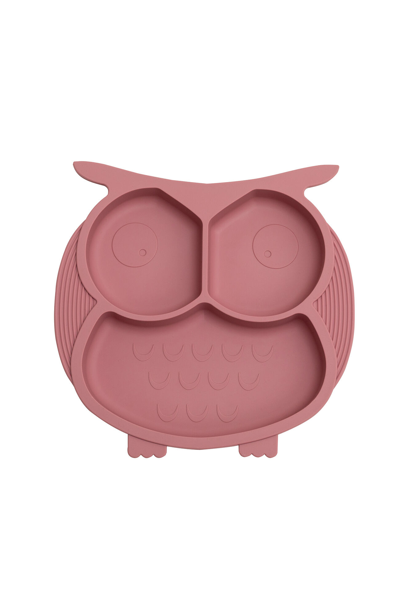 Mr. Wonderful Prato de silicone para beb&ecirc; com ventosa - Coruja rosa