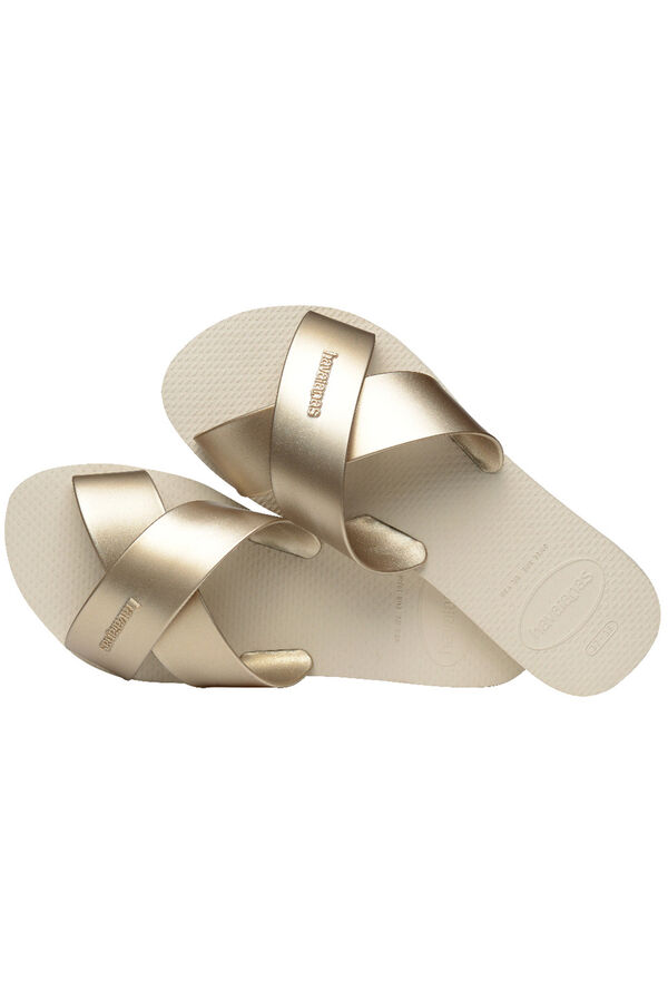 Havaianas Chinelos Hav. Bege metálico aqua bege