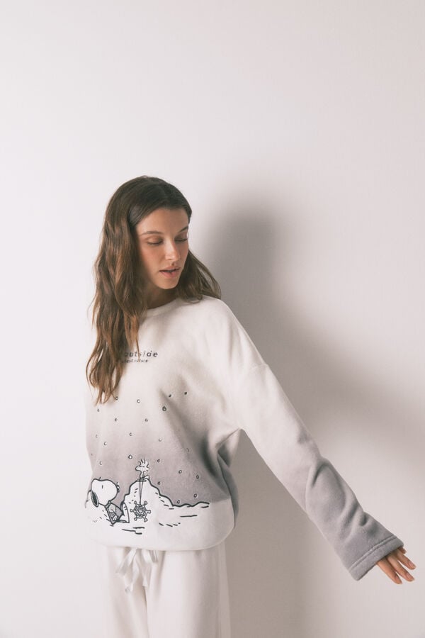 Women'secret Pijama largo polar suave Snoopy estampado