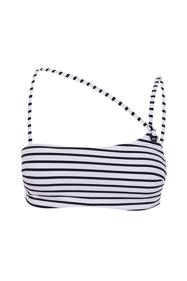 Women'secret Top biqu&iacute;ni assim&eacute;trico riscas azul marinho azul