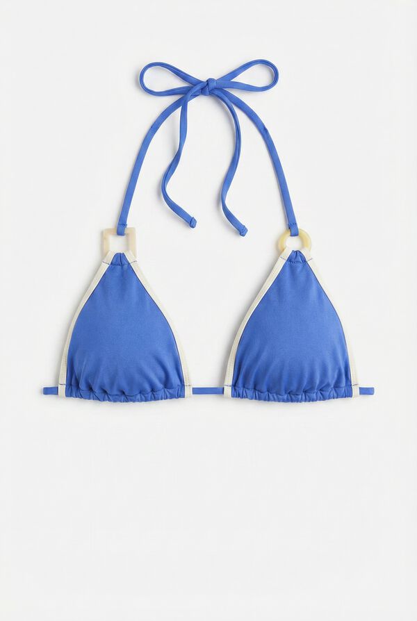Women'secret Top bikini triangular azul semi brillante azul