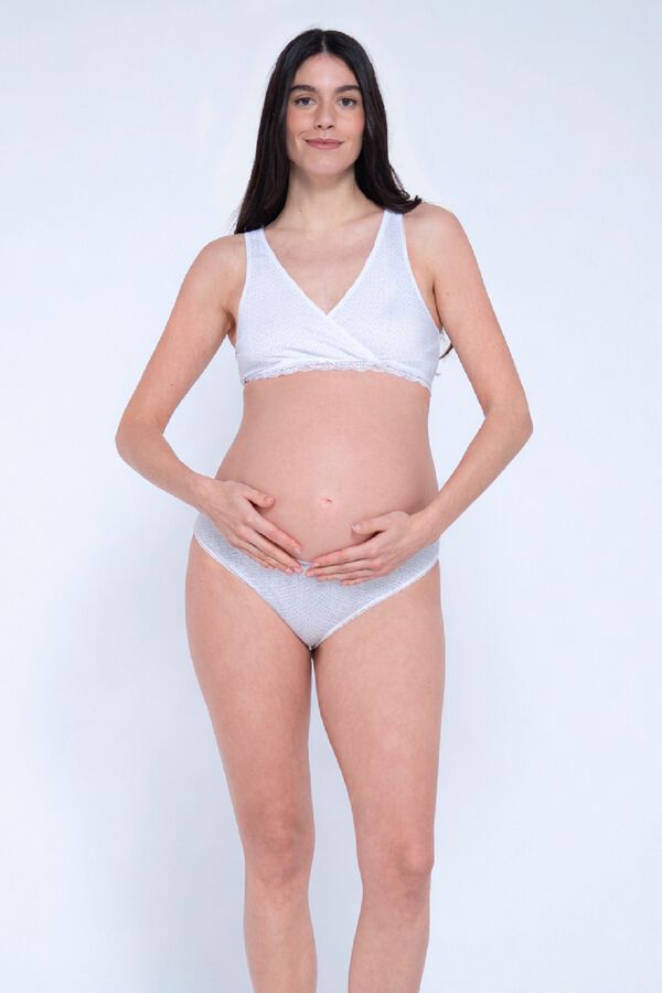 Ohma! Braguita premam&aacute; de canal&eacute; estampado blanco